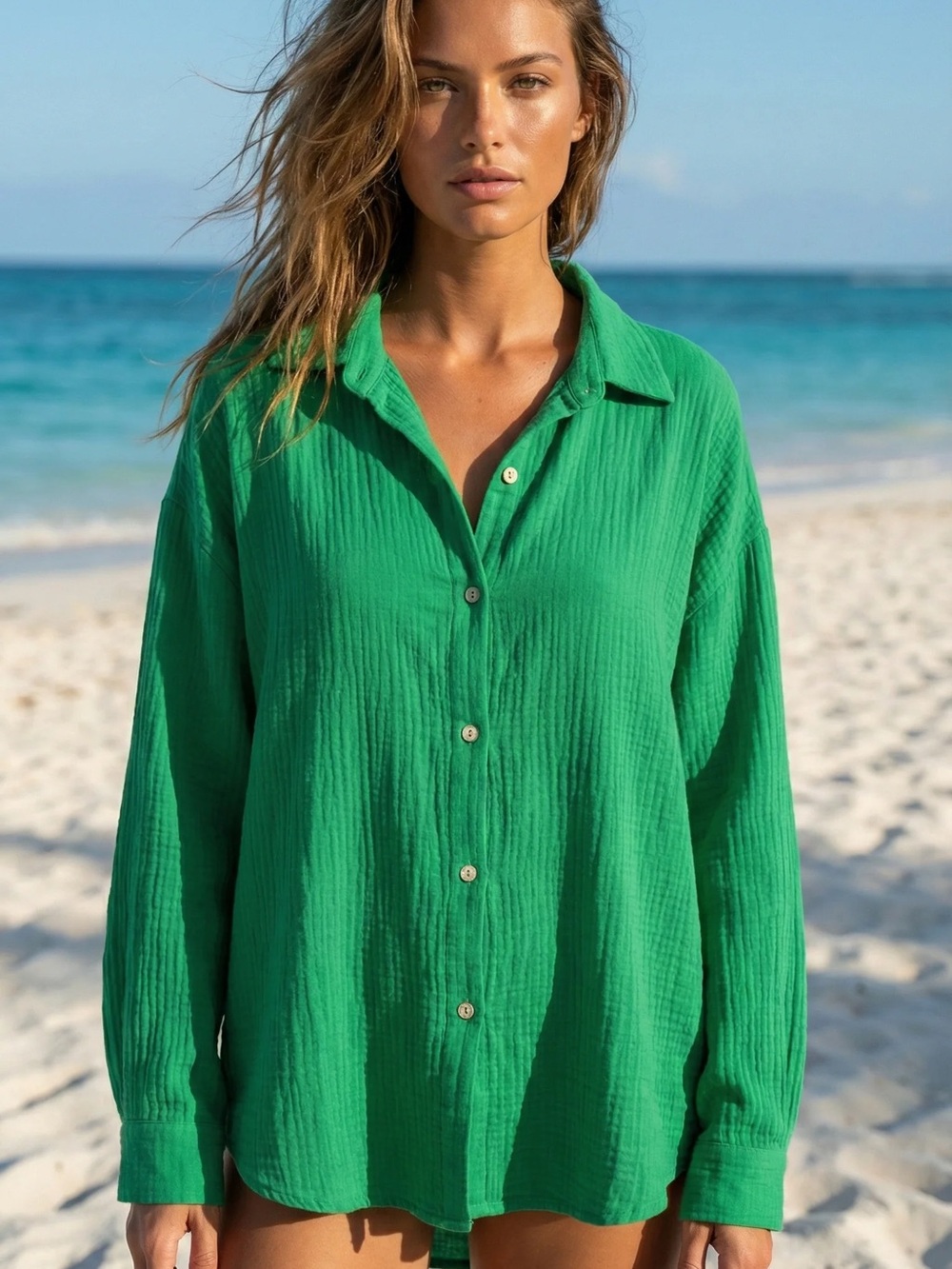 Green Gauze Shirt